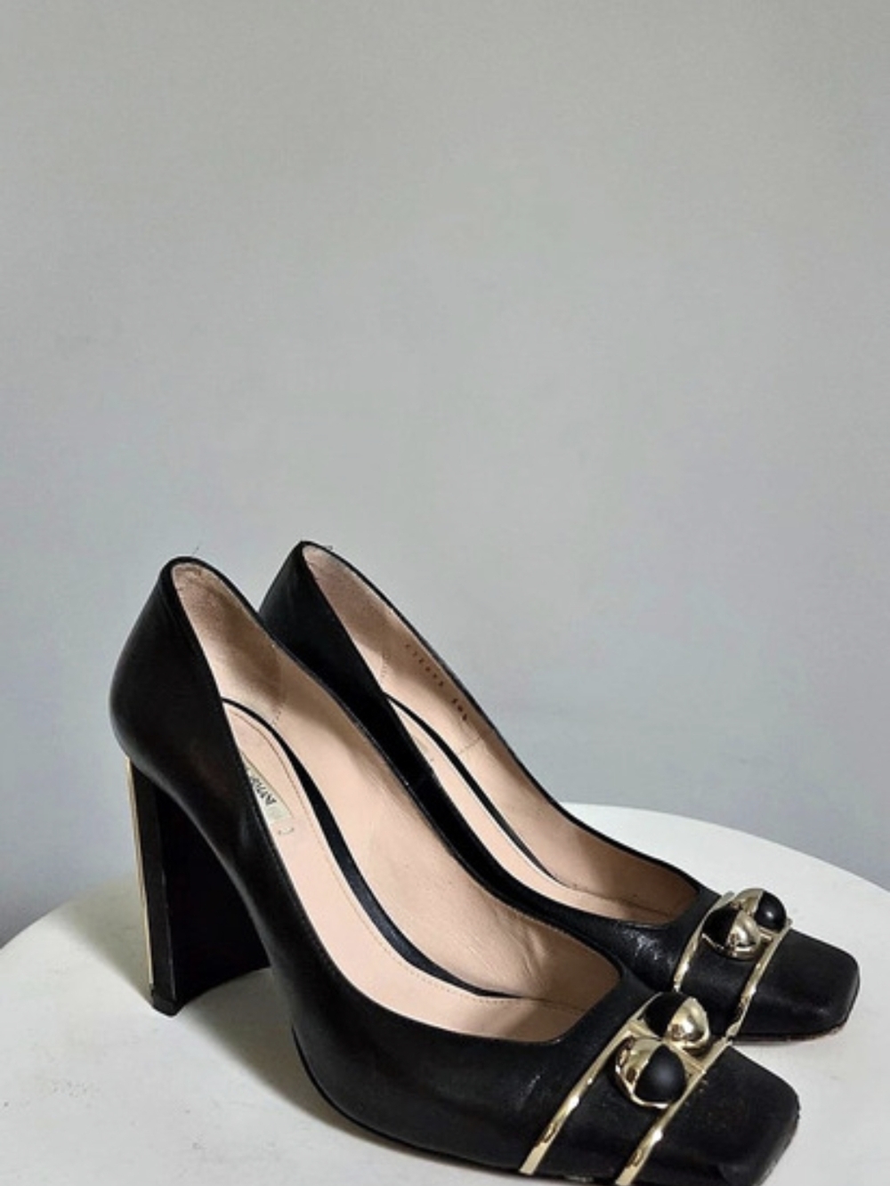 Giorgio Armani Black Embellished Heels EU 38 1/2